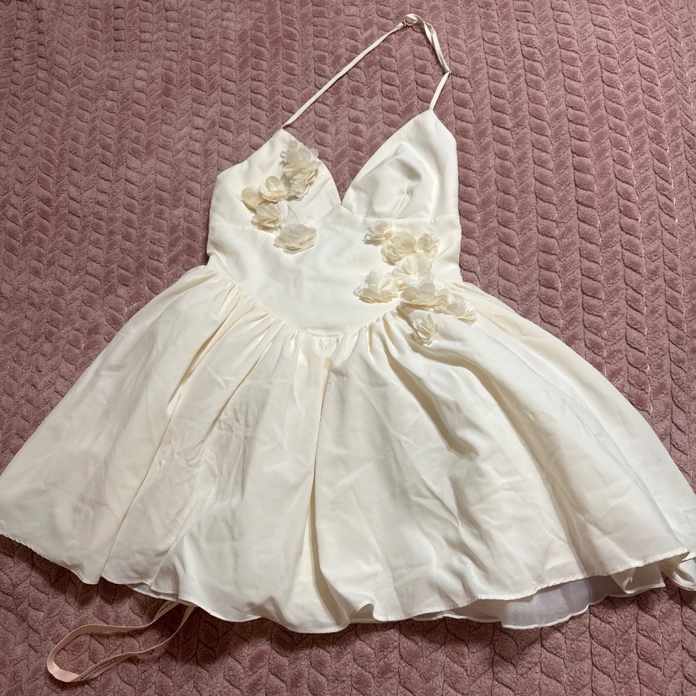 Ivory halter top flower dress